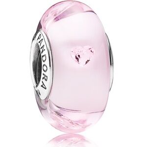 Pandora Pink Hearts Effervescence Glass Charm